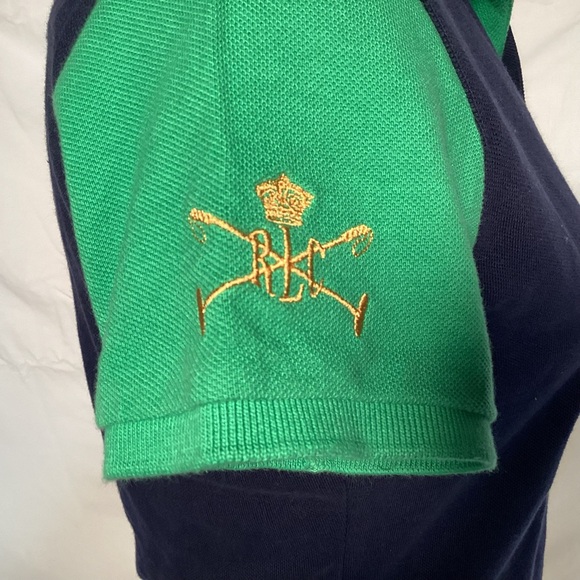Ralph Lauren Sport Challenge Cup Crest Polo Navy Green Gold Embroidery Women’s - Picture 4 of 13